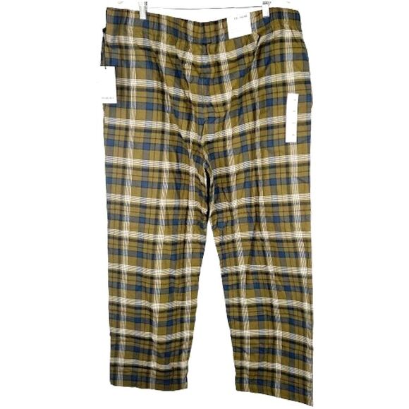 NEW Flannel Pajama Pants Mens Size XXL Olive Green Black White Plaid Goodfellow - Picture 2 of 6